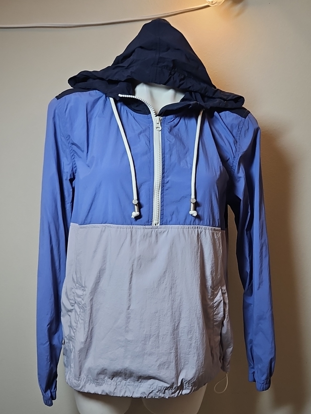 Old Navy Medium Two-Tone Purple Hooded Half-Zip Anorak